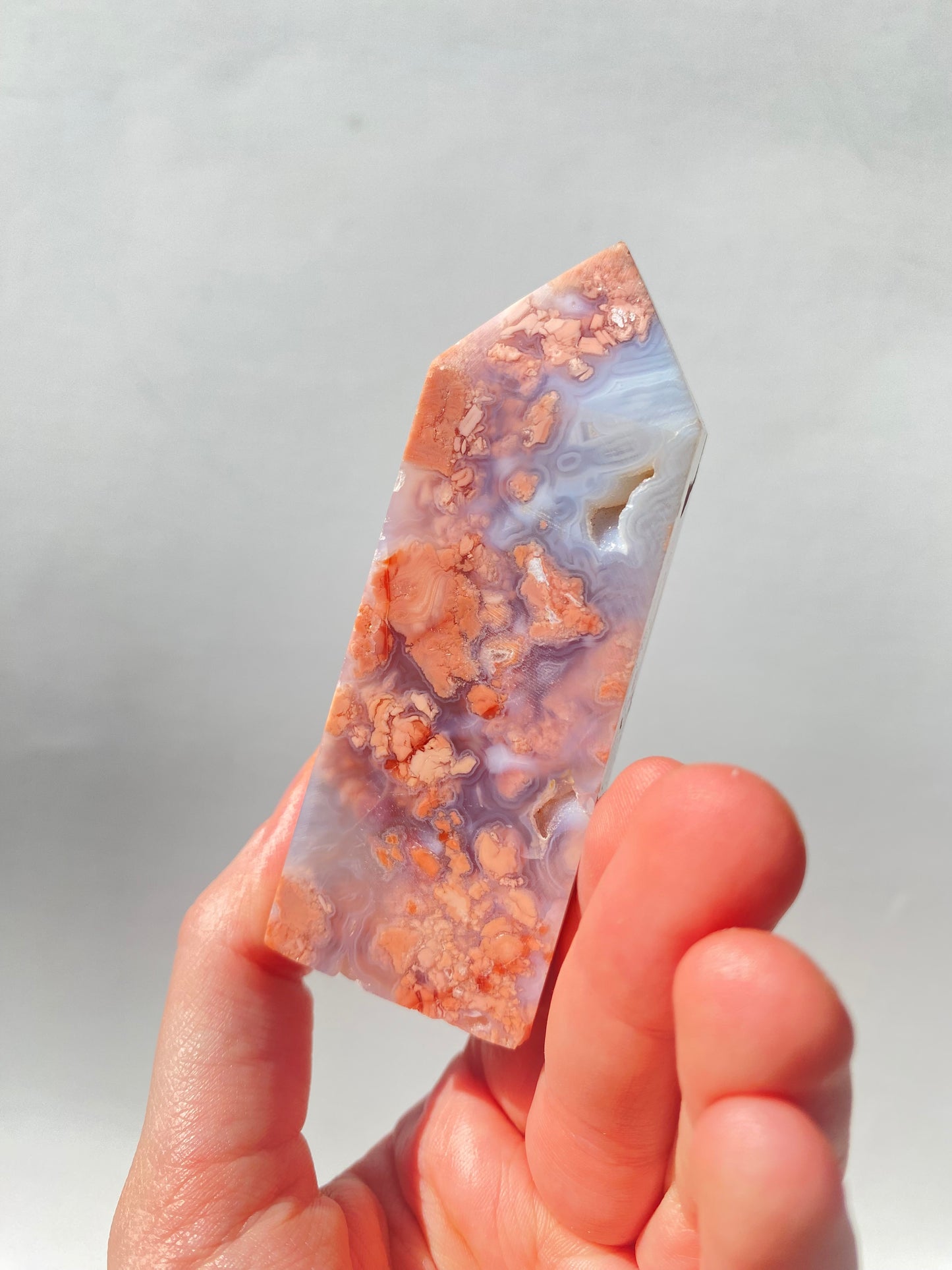 Druzy Pink Agate Tower