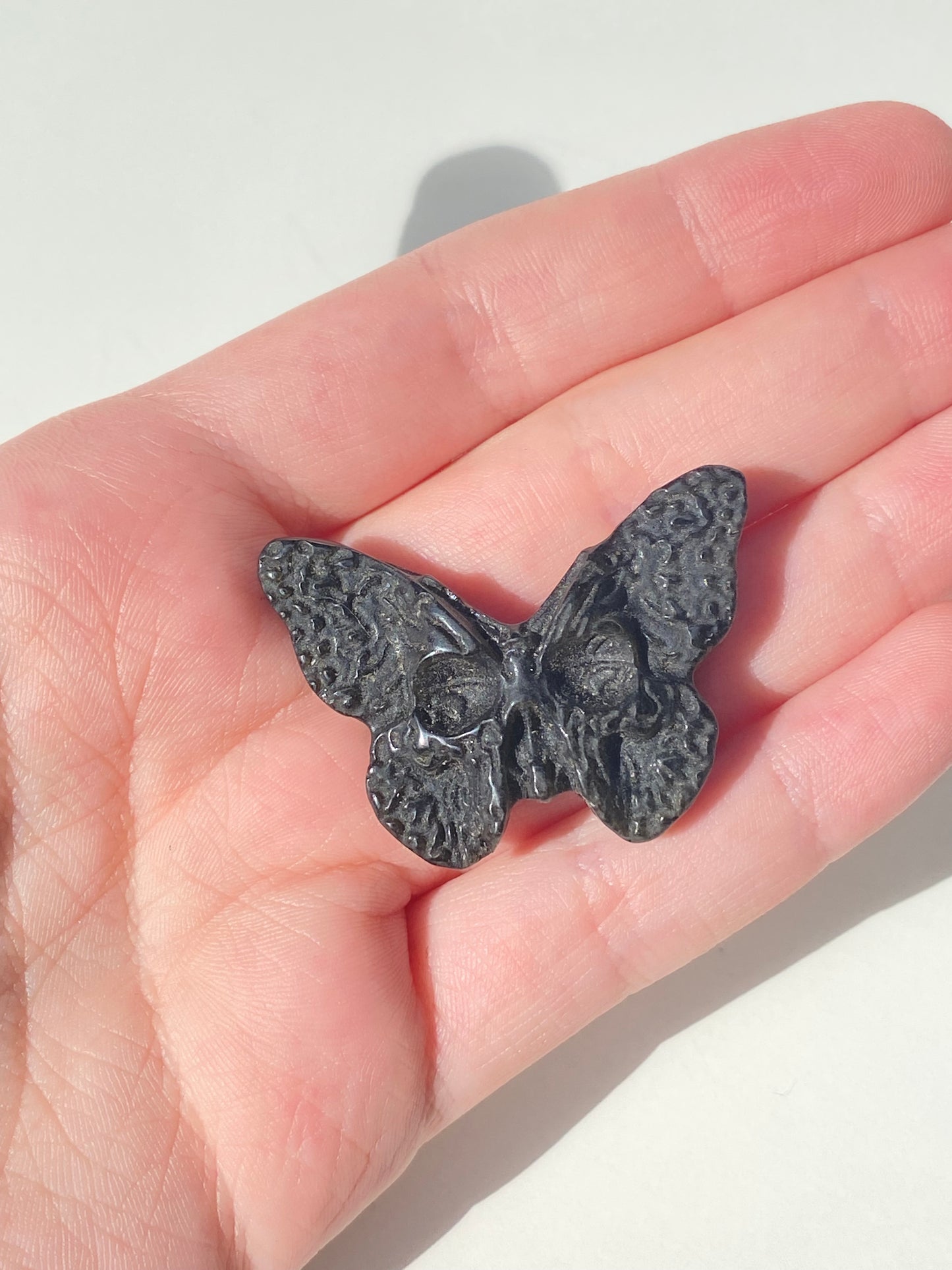 Golden Obsidian Butterfly Skull