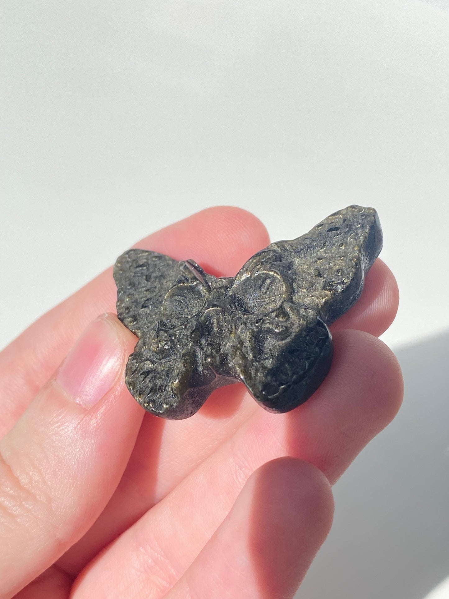 Golden Obsidian Butterfly Skull