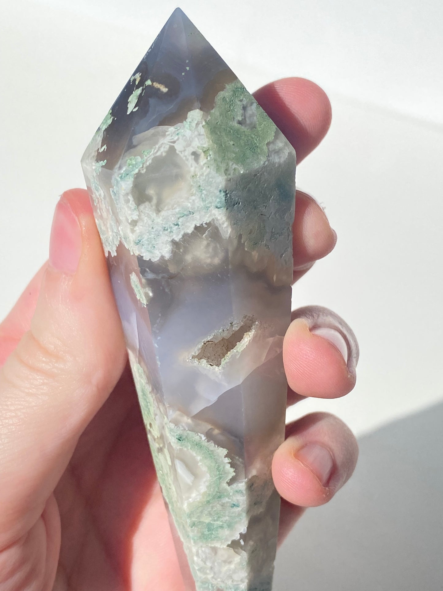 Moss Agate Wand