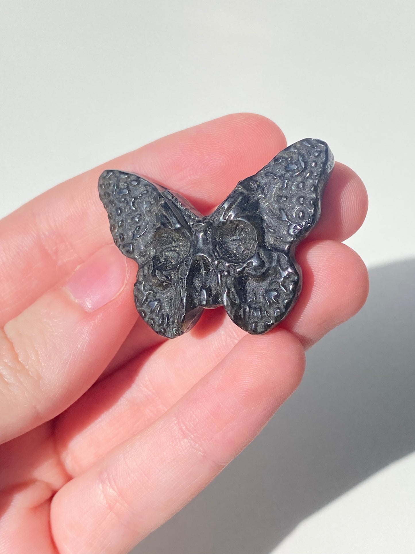 Golden Obsidian Butterfly Skull